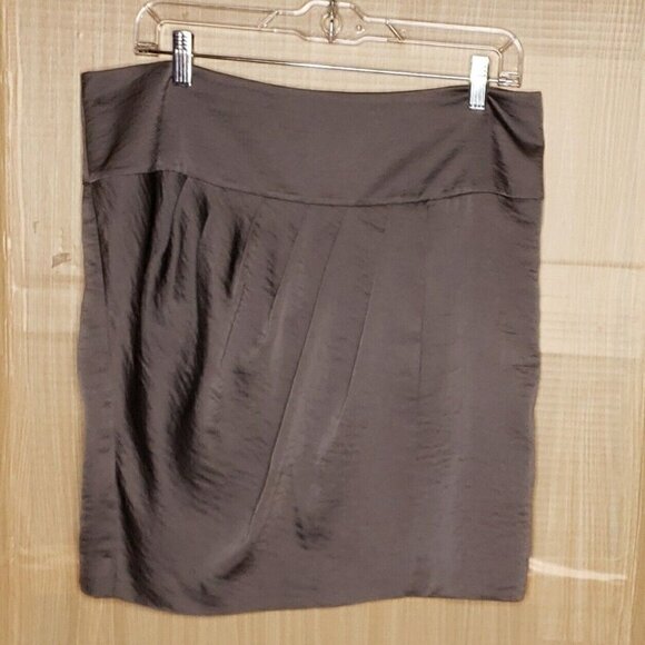 Banana Republic Womens Silver Silky Mini Skirt 12 - Picture 1 of 7